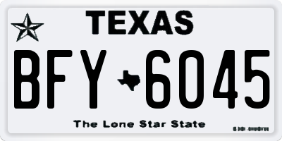 TX license plate BFY6045