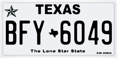 TX license plate BFY6049