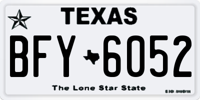 TX license plate BFY6052