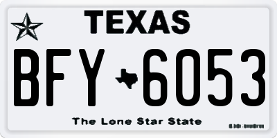 TX license plate BFY6053