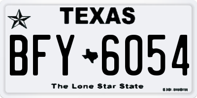TX license plate BFY6054