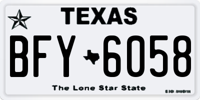 TX license plate BFY6058