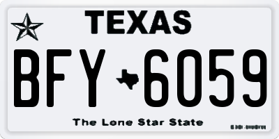 TX license plate BFY6059
