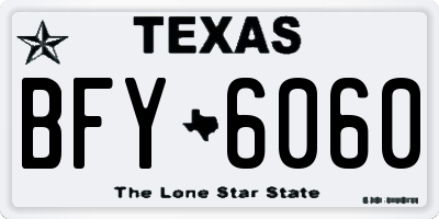 TX license plate BFY6060