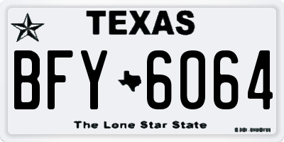 TX license plate BFY6064