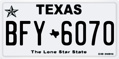 TX license plate BFY6070