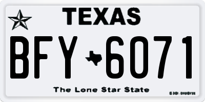 TX license plate BFY6071