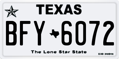 TX license plate BFY6072