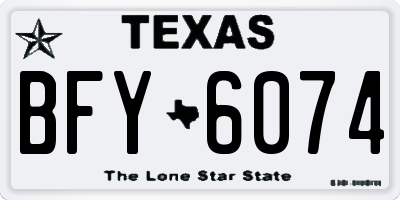 TX license plate BFY6074