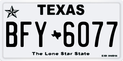 TX license plate BFY6077