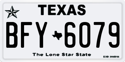 TX license plate BFY6079
