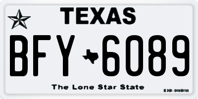 TX license plate BFY6089