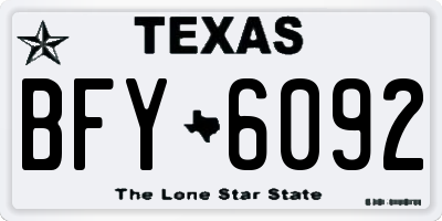 TX license plate BFY6092