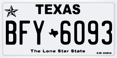TX license plate BFY6093