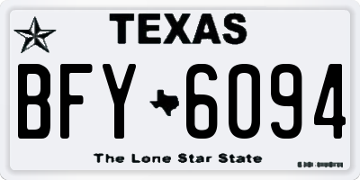 TX license plate BFY6094