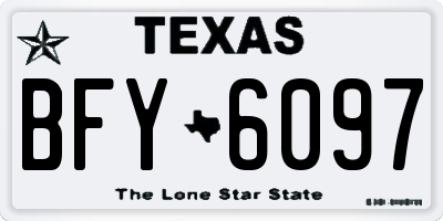 TX license plate BFY6097