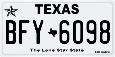 TX license plate BFY6098