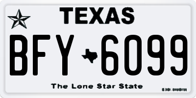 TX license plate BFY6099