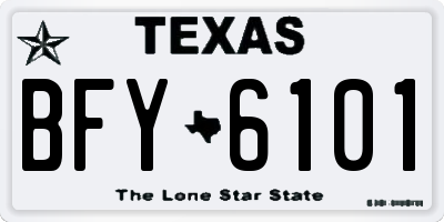 TX license plate BFY6101