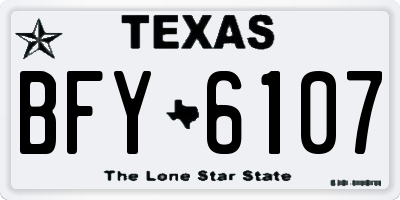 TX license plate BFY6107
