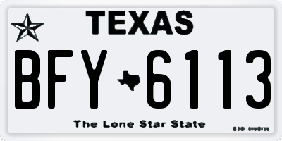 TX license plate BFY6113