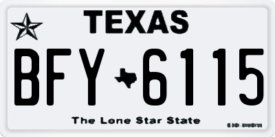 TX license plate BFY6115