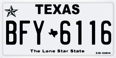 TX license plate BFY6116