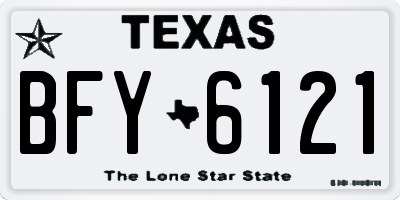 TX license plate BFY6121