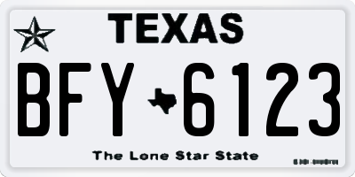 TX license plate BFY6123