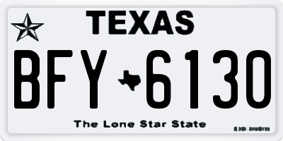 TX license plate BFY6130