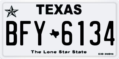 TX license plate BFY6134