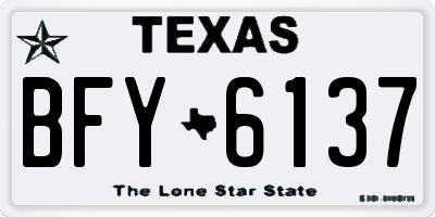 TX license plate BFY6137
