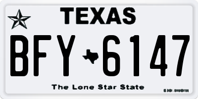 TX license plate BFY6147