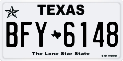 TX license plate BFY6148