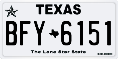 TX license plate BFY6151