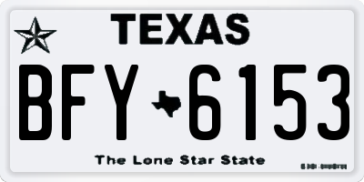 TX license plate BFY6153