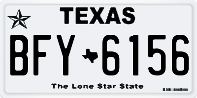 TX license plate BFY6156