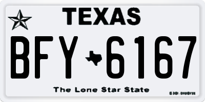 TX license plate BFY6167