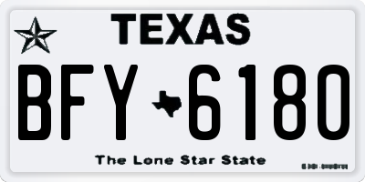 TX license plate BFY6180