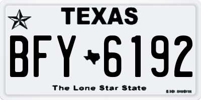 TX license plate BFY6192