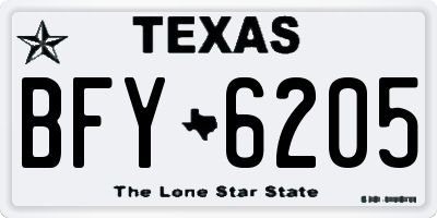 TX license plate BFY6205