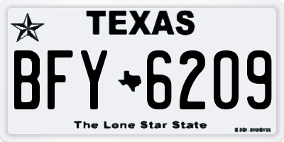 TX license plate BFY6209