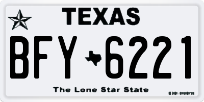 TX license plate BFY6221
