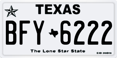 TX license plate BFY6222