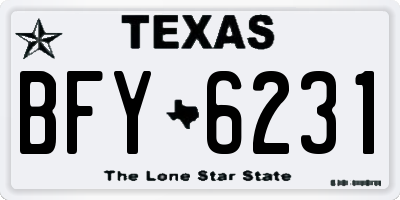 TX license plate BFY6231