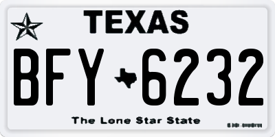 TX license plate BFY6232