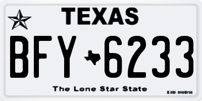 TX license plate BFY6233