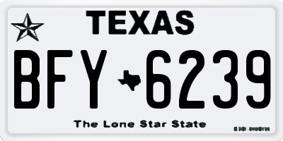 TX license plate BFY6239