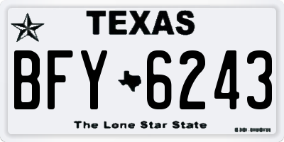 TX license plate BFY6243