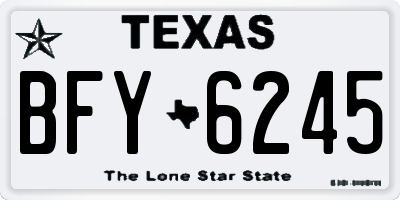 TX license plate BFY6245